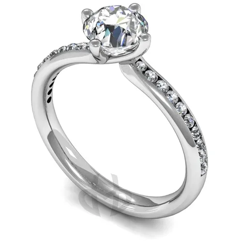 Engagement Ring with Shoulder Stones - (TBC857) 